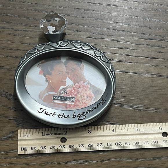 Malden Wedding Ring Picture Frame Silver Tone Tabletop Single Picture Gift‎ Love - Picture 6 of 7